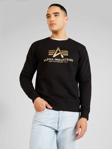 ALPHA INDUSTRIES Sweatshirt i svart: framsida