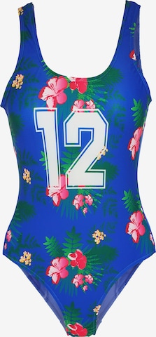 BECO the world of aquasports Swimsuit 'College 12  Hawaii' in Blue: front