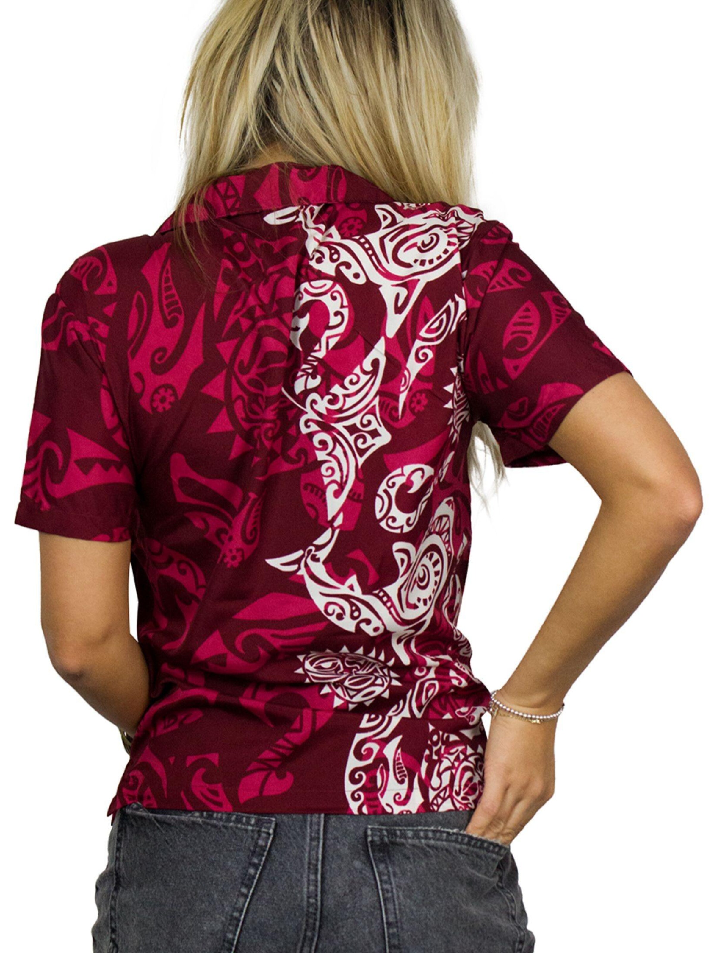 King Kameha Blouse 'Maori Wedding' in Red