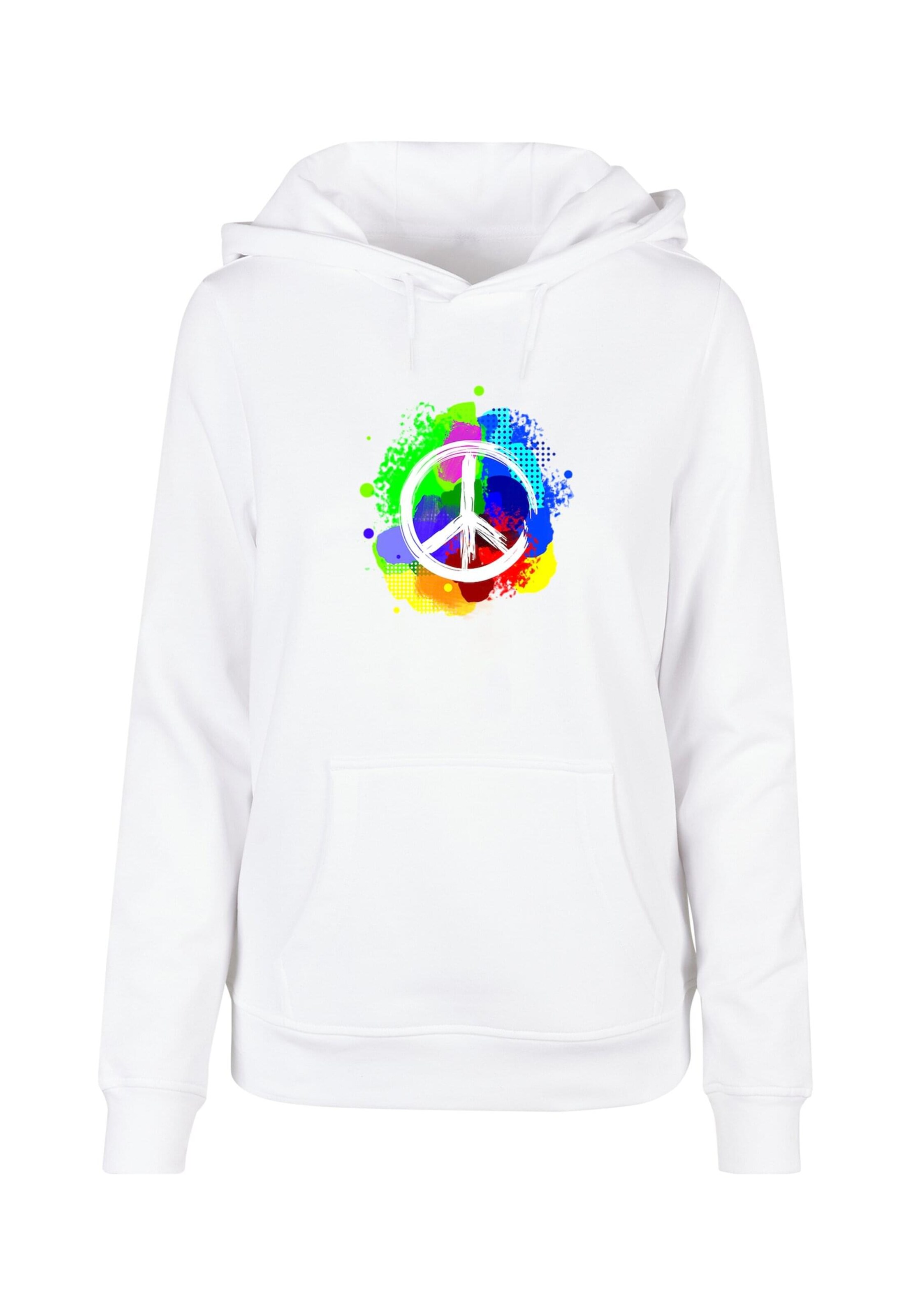 Merchcode Sweatshirt 'Peace ' in White: front