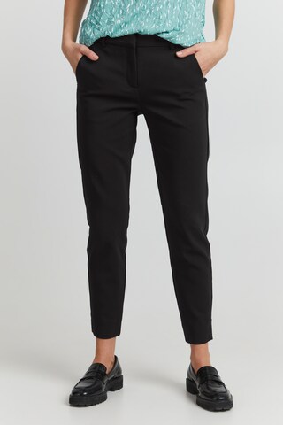 Fransa Regular Chino Pants in Black: front