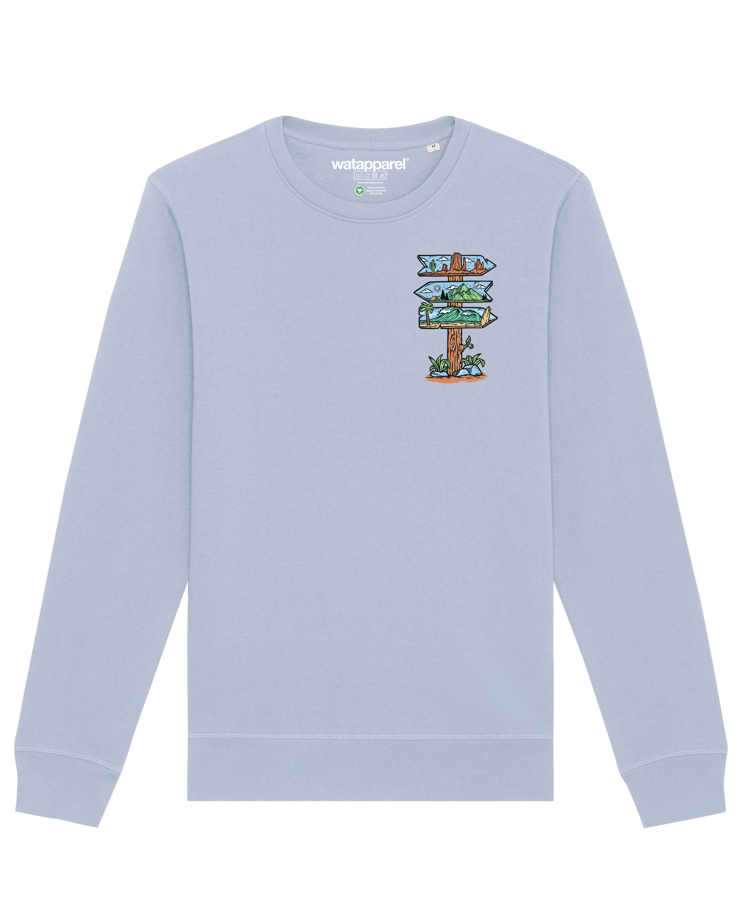 Sweat-shirt ' Adventure is everywhere ' Watapparel en bleu : devant