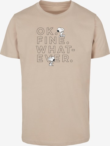 Merchcode T-Shirt ' Peanuts - Ok Fine Whatever ' in Beige: predná strana