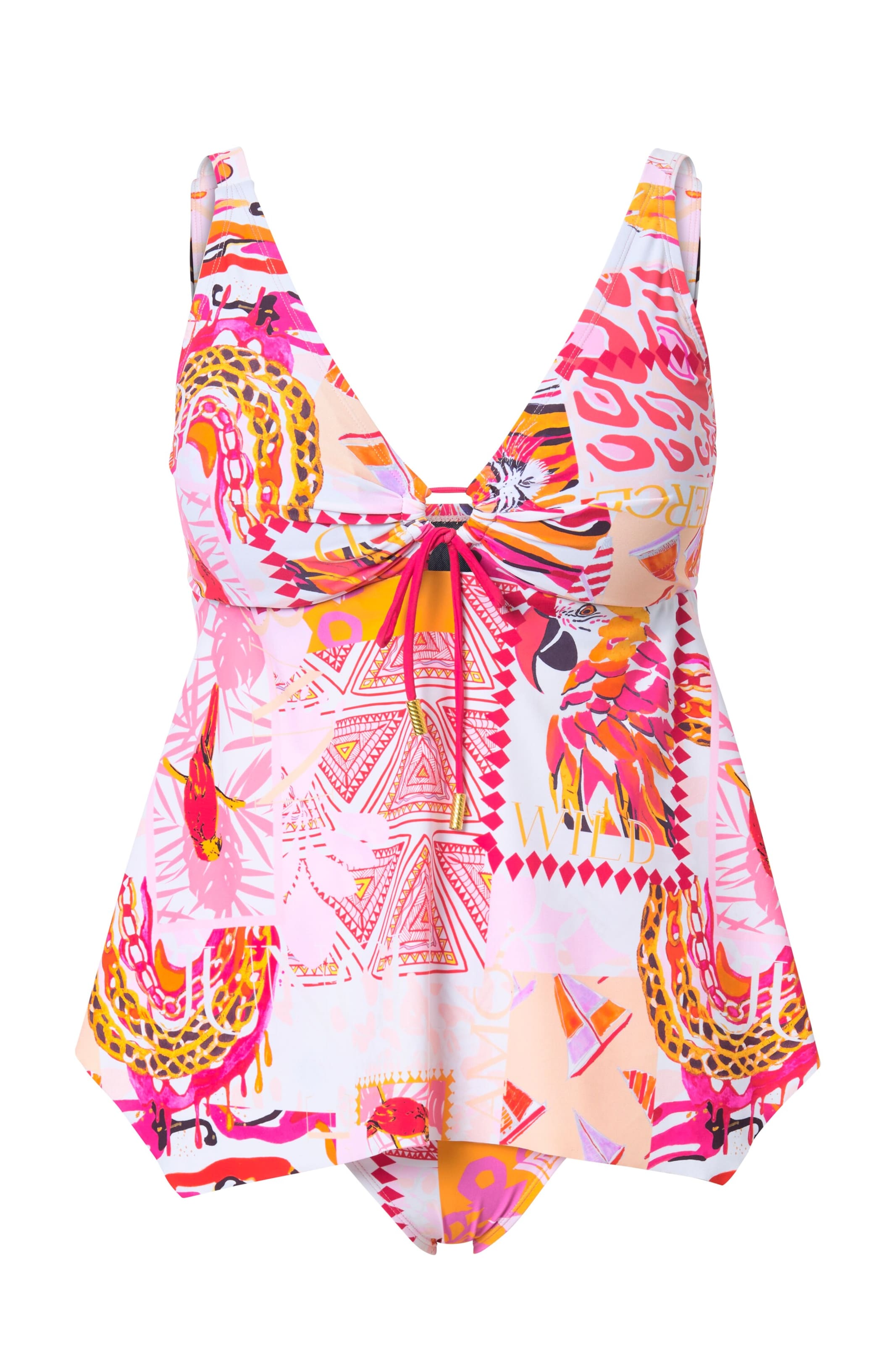 Ulla Popken Triangel Tankini in Pink: Vorderseite
