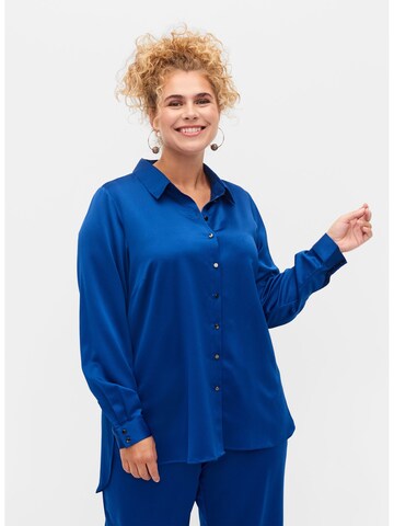 Zizzi Blouse 'CLAY' in Blue: front