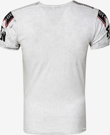 Rusty Neal T-Shirt Crewneck mit coolem Print in Weiß