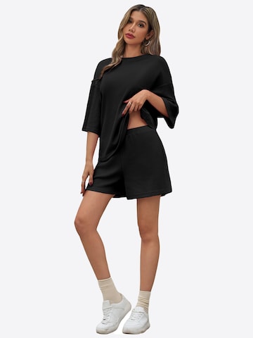 Imily Bela Set: Shirt und Shorts in Schwarz