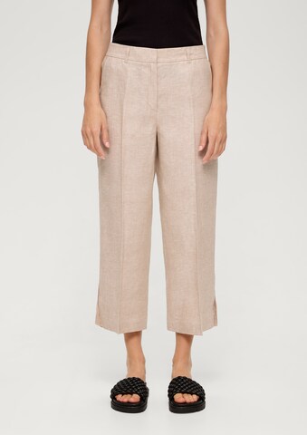 Wide Leg Pantalon s.Oliver BLACK LABEL en beige : devant