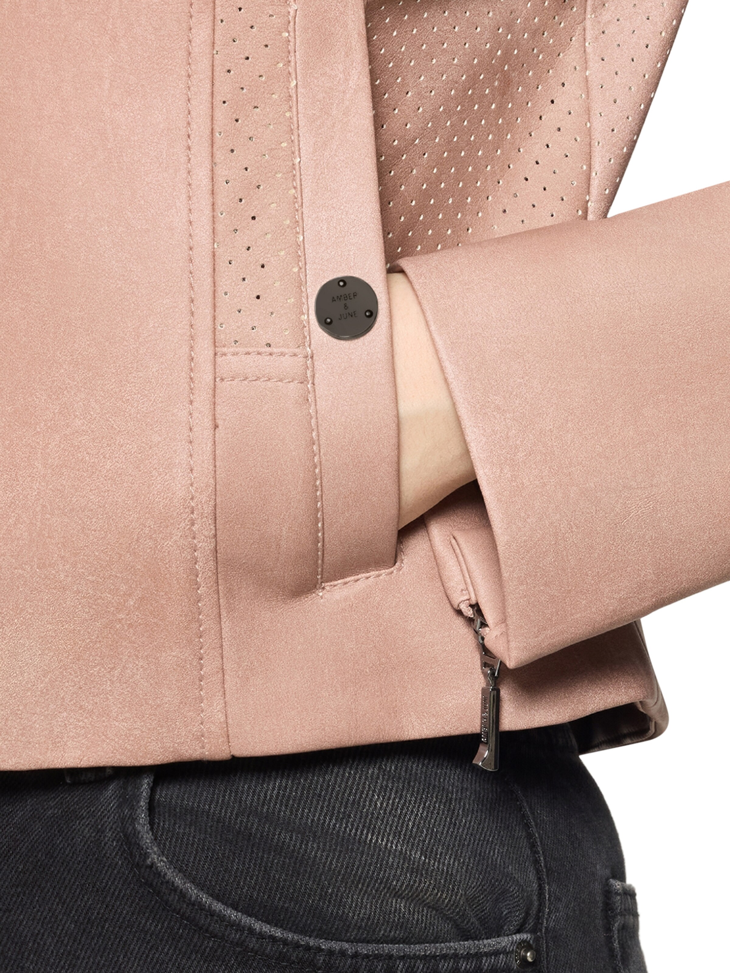 Amber & June Φθινοπωρινό και ανοιξιάτικο μπουφάν σε ροζ