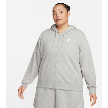 Nike Sportswear Спортна жилетка с качулка в сиво: отпред