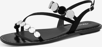 Tamaris Sandali s paščki | črna barva: sprednja stran