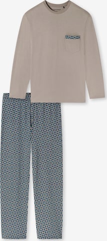SCHIESSER Pyjama lang 'Comfort Nightwear' in Braun: Vorderseite
