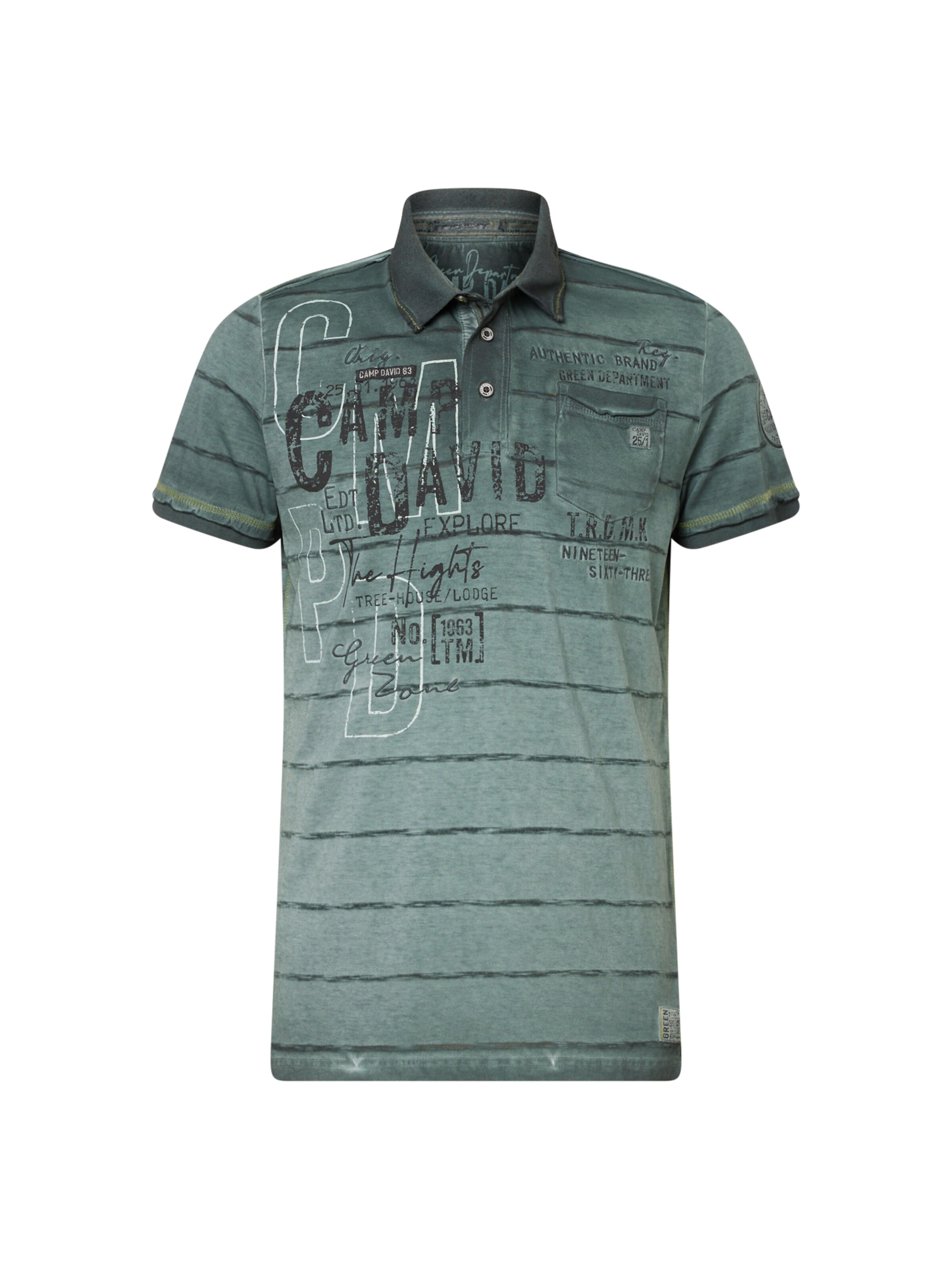 CAMP DAVID Poloshirt 'Tree House' in Grau: Vorderseite