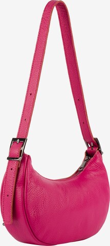 Borsa a spalla di faina in rosa