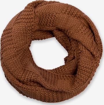 styleBREAKER Schlauchschal 'Feinstrick Loop mit Patentmuster' in Braun: Vorderseite
