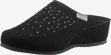 Tofee Slippers in Black: front