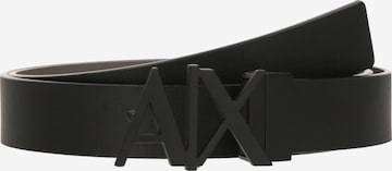 ARMANI EXCHANGE Vyö 'PLATE BELT' värissä musta: etupuoli