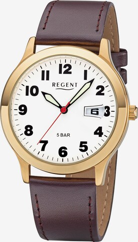 REGENT Analog Watch in Brown: front