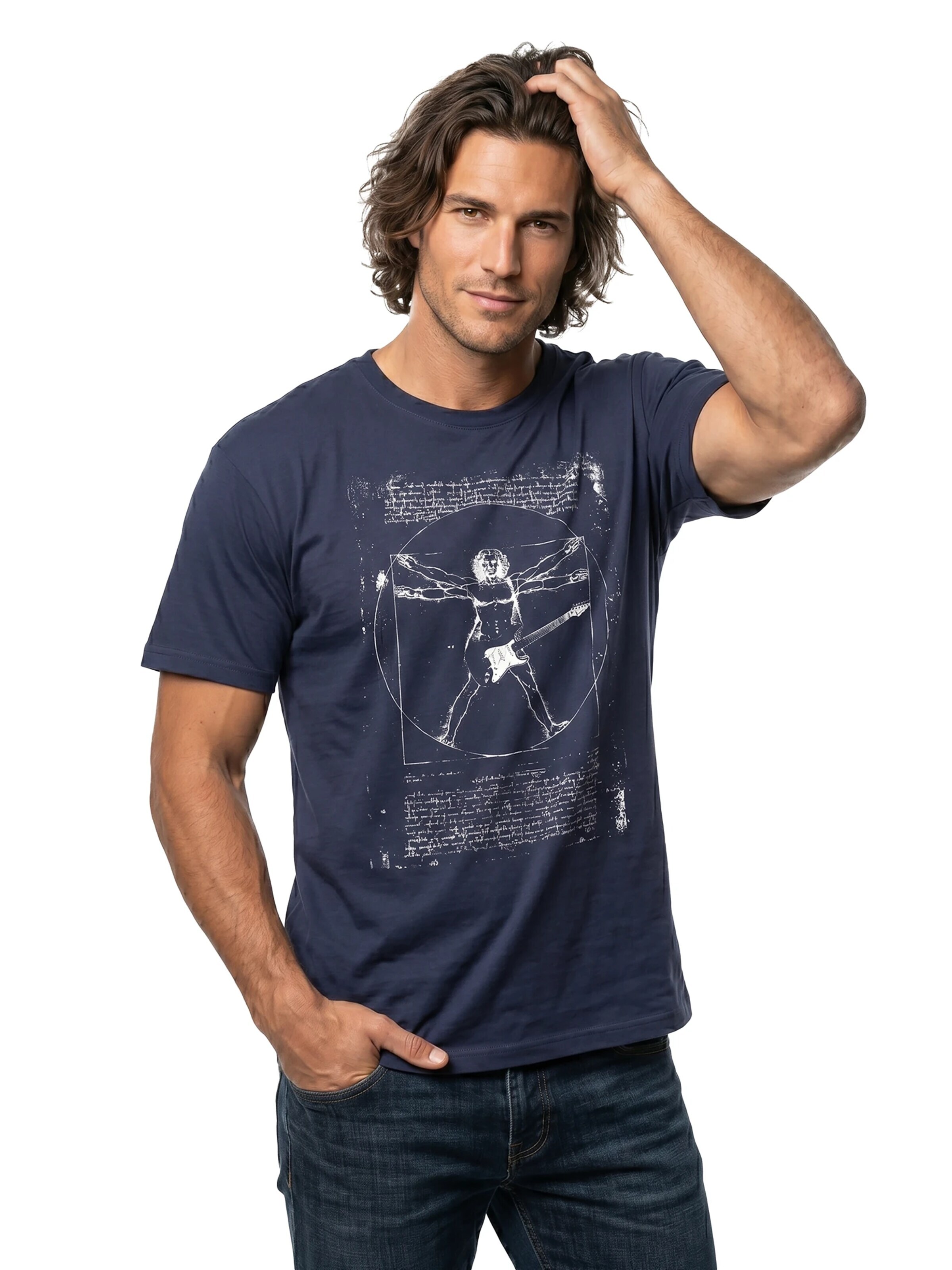 MAKAYA Shirt 'Da Vinci Rock' in Blue