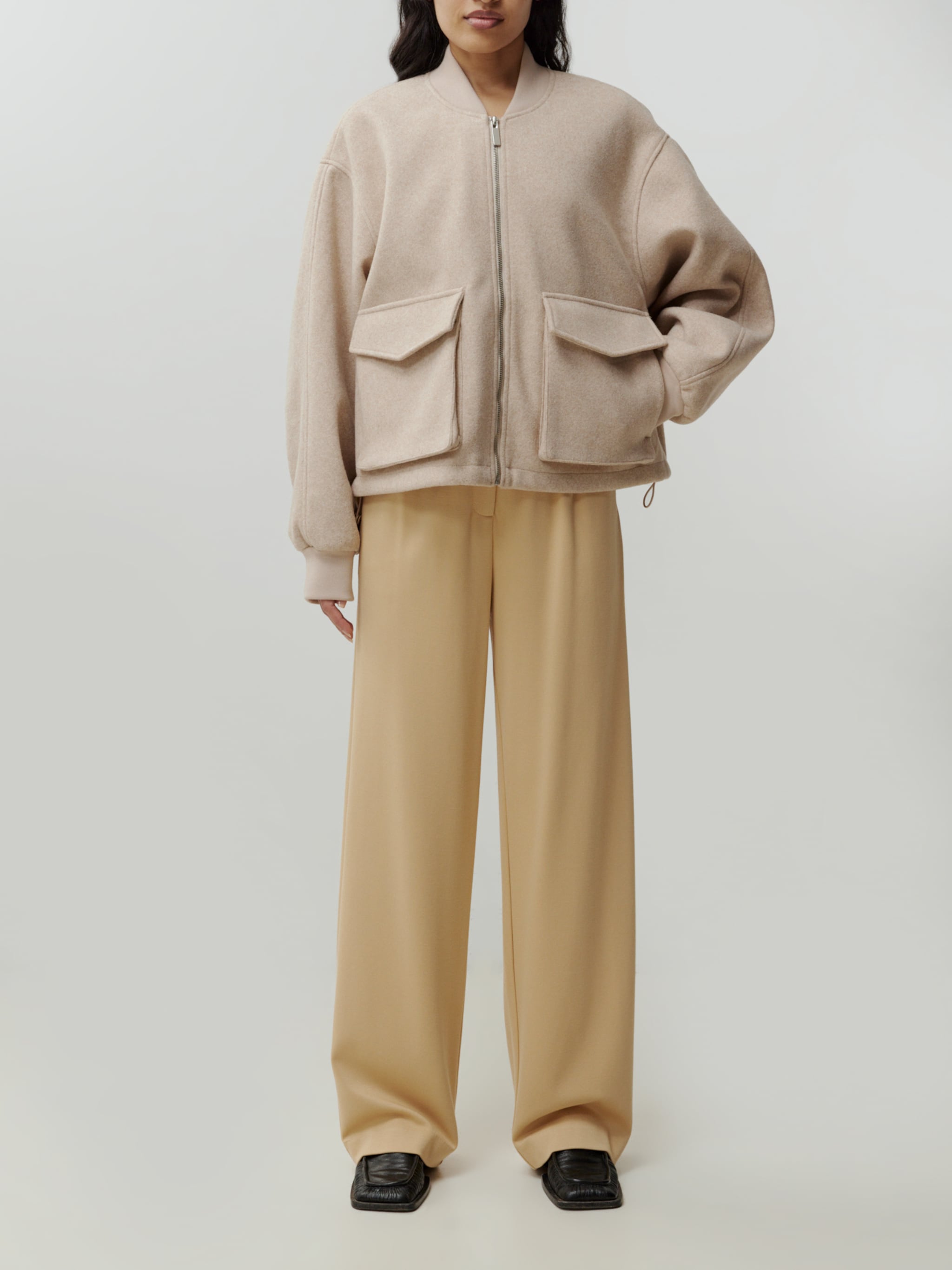 EDITED Producten Bandplooibroek 'Sude' Beige