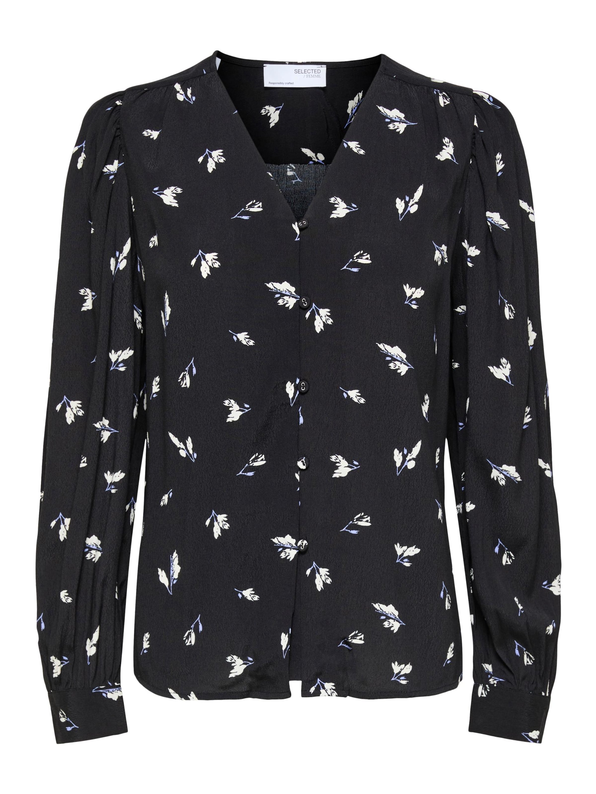 SELECTED Bluse 'Walda' in Schwarz: Vorderseite