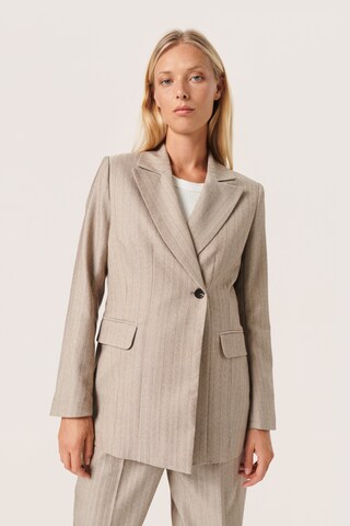 Blazer 'Charvi' SOAKED IN LUXURY en beige : devant