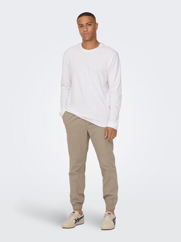 Only & Sons Tapered Broek 'LINUS' in Beige