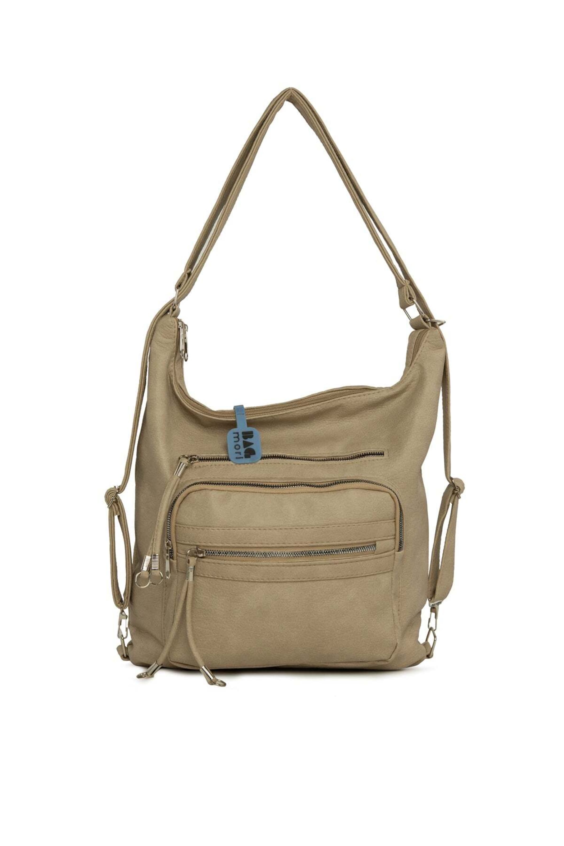 Borsa a spalla di Bagmori in beige: frontale