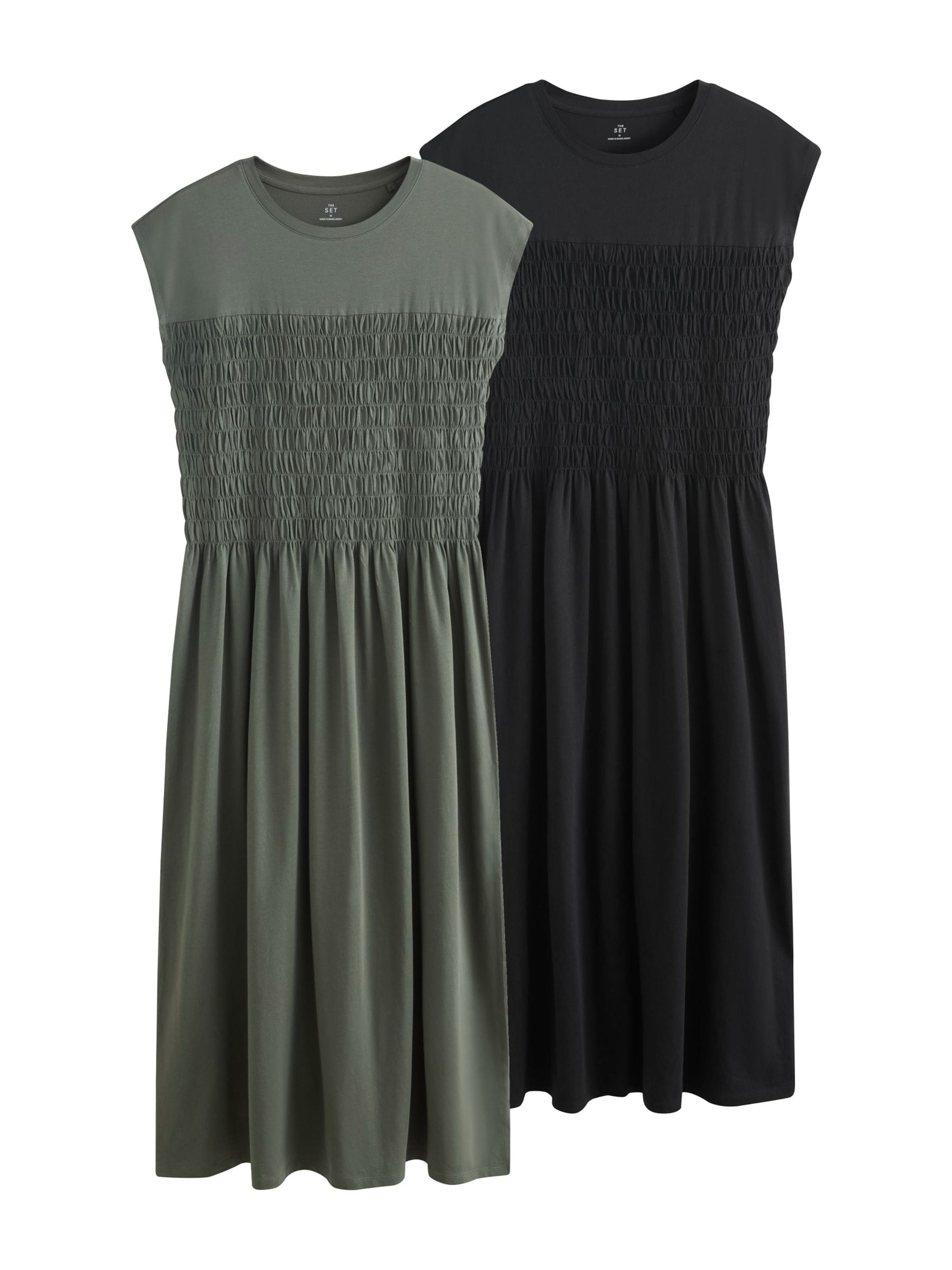 The Set Summer dress in Green: front