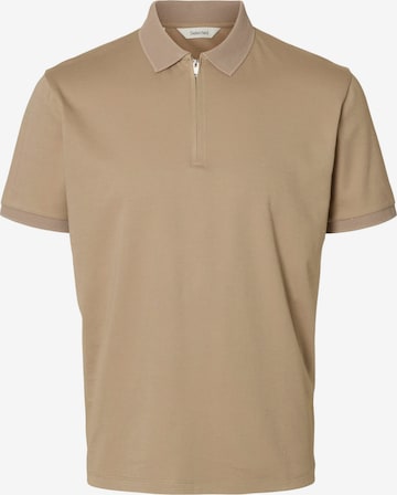 SELECTED Tričko 'SLHFAVE' – hnědá: přední strana