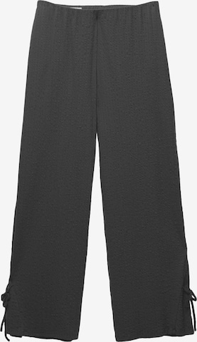 Pull&BearWide Leg/ Široke nogavice Hlače - siva boja: prednji dio