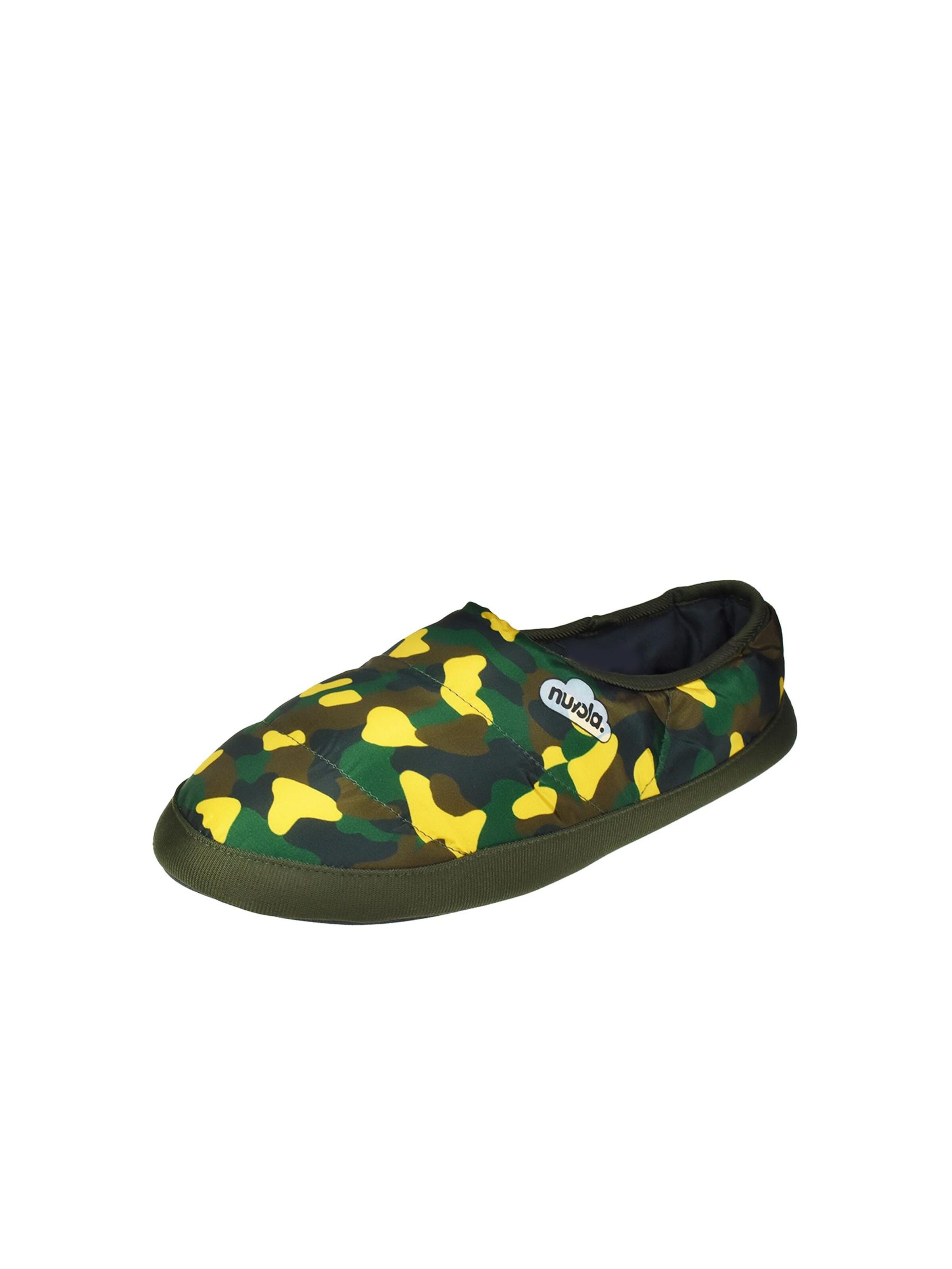 Nuvola. Slipper 'Camuffare' in Green: front
