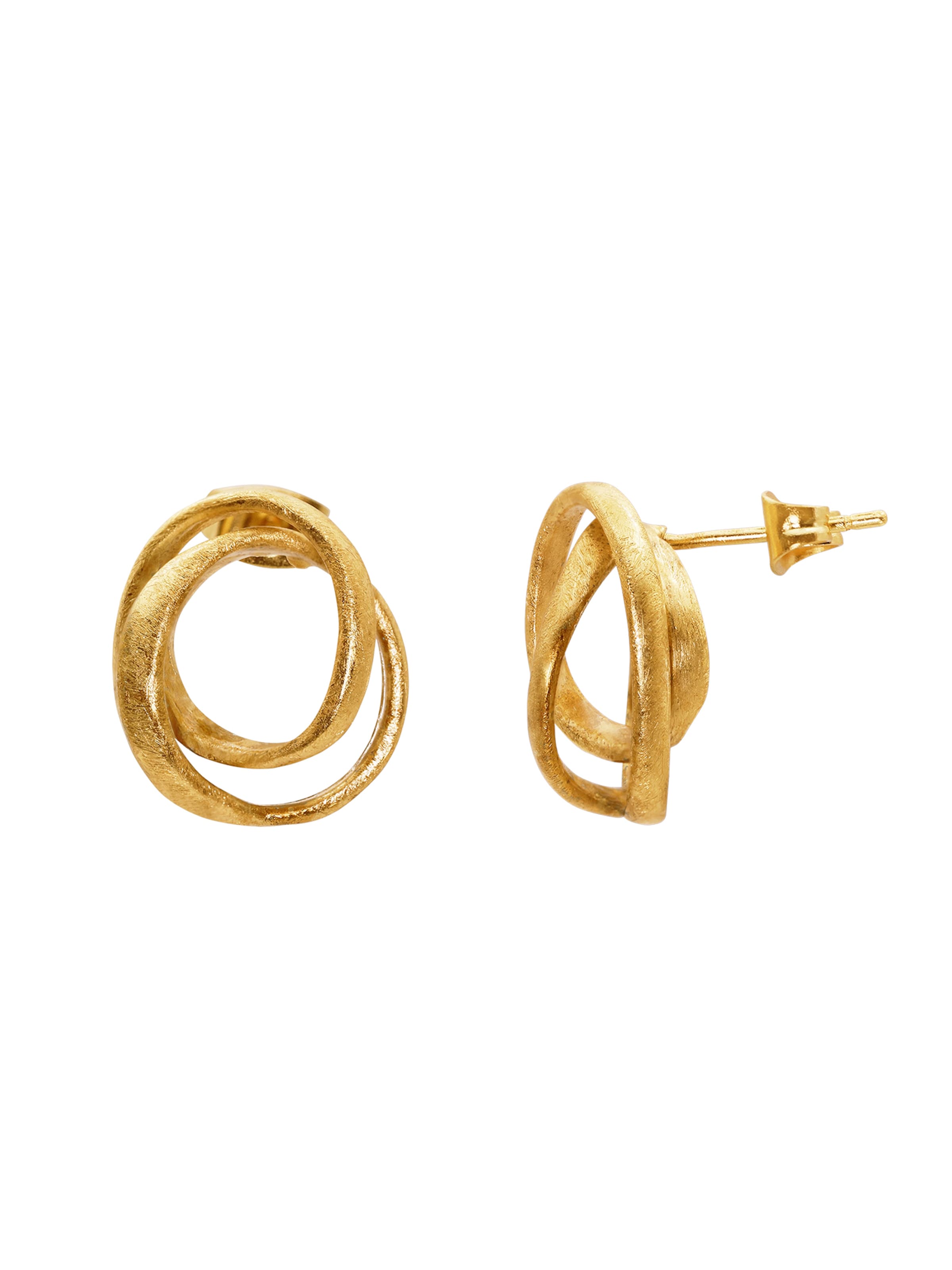 Boucles d'oreilles 'Mava' Heideman en or : devant