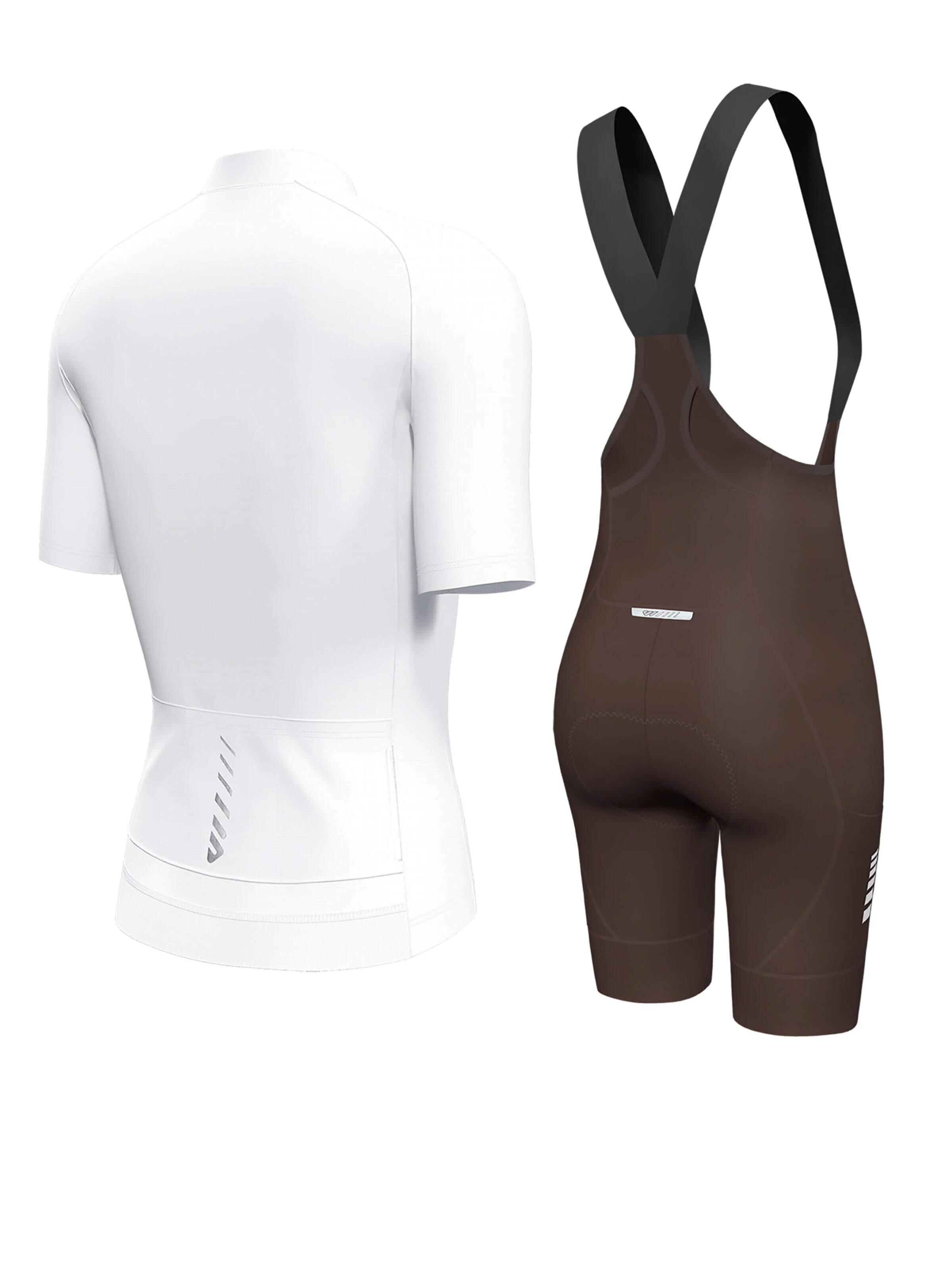 WULIBIKE Sweatsuit 'Wulibike Radsport-Set 'Endurance V' in Weiß/Braun' in White