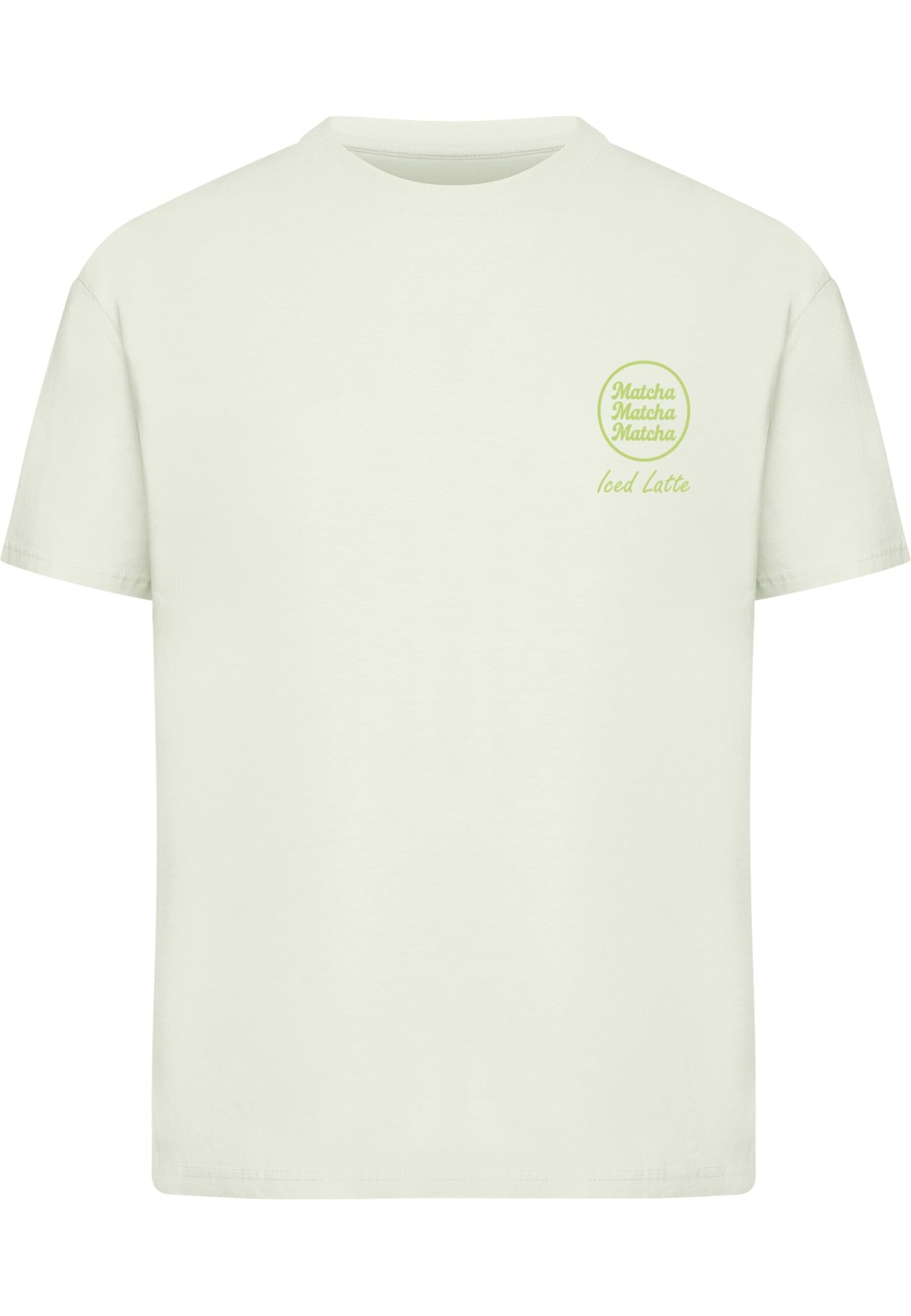 Merchcode Shirt 'Iced Matcha Latte' in Grün: Vorderseite