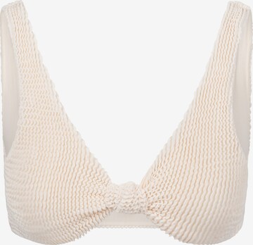 Triangolo Top per bikini 'Scrunch Knot' di Moda Minx in beige: frontale