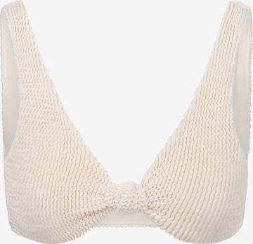 Triangolo Top per bikini 'Scrunch Knot' di Moda Minx in beige: frontale
