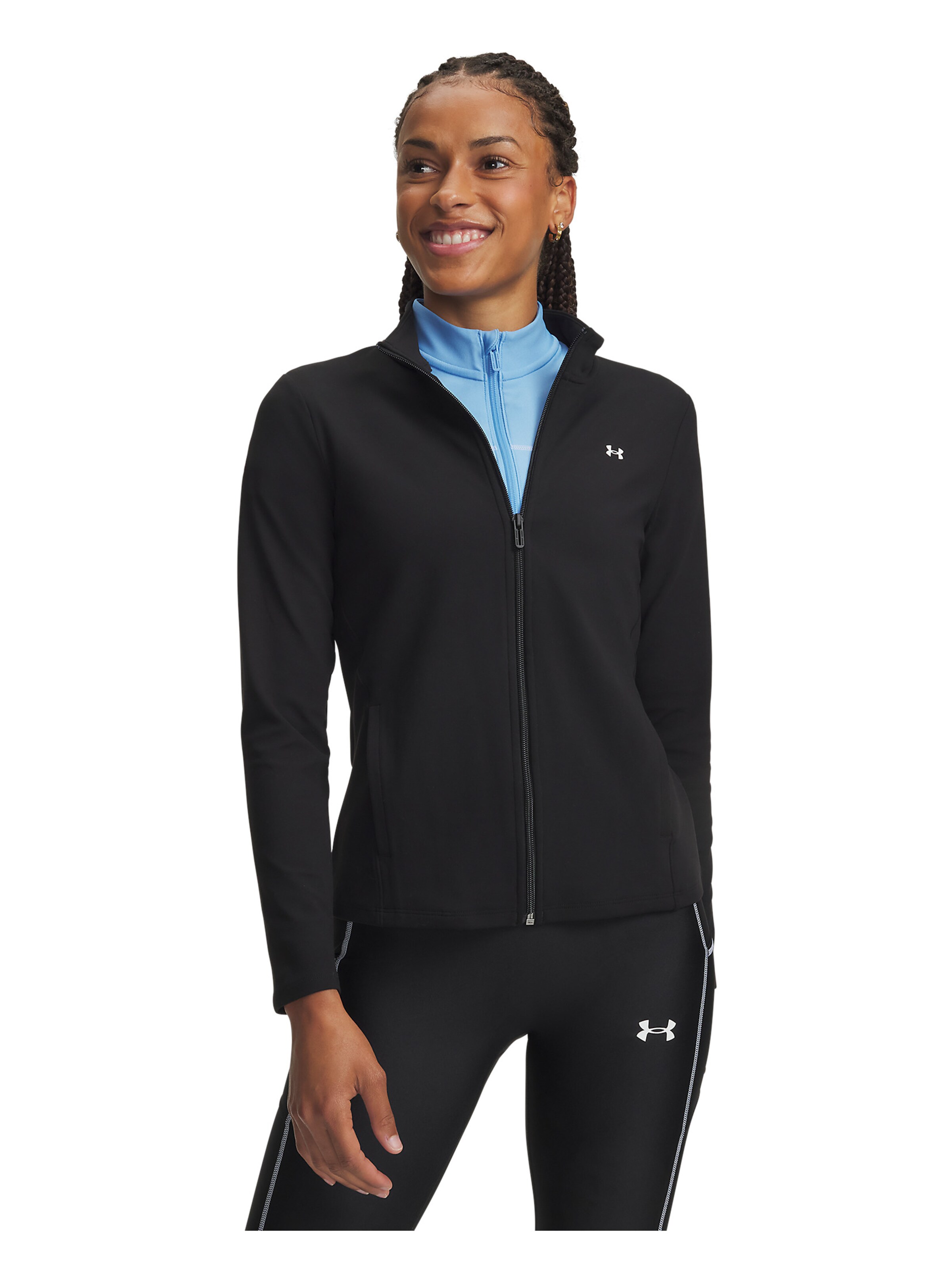 UNDER ARMOUR Sportjas 'Motion' in Zwart: voorkant