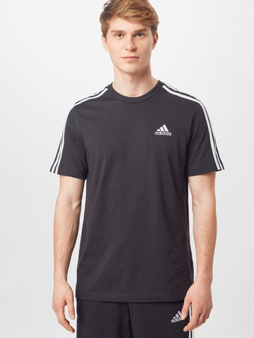 ADIDAS SPORTSWEAR Sportshirt 'Essentials 3-Stripes' in Schwarz: predná strana