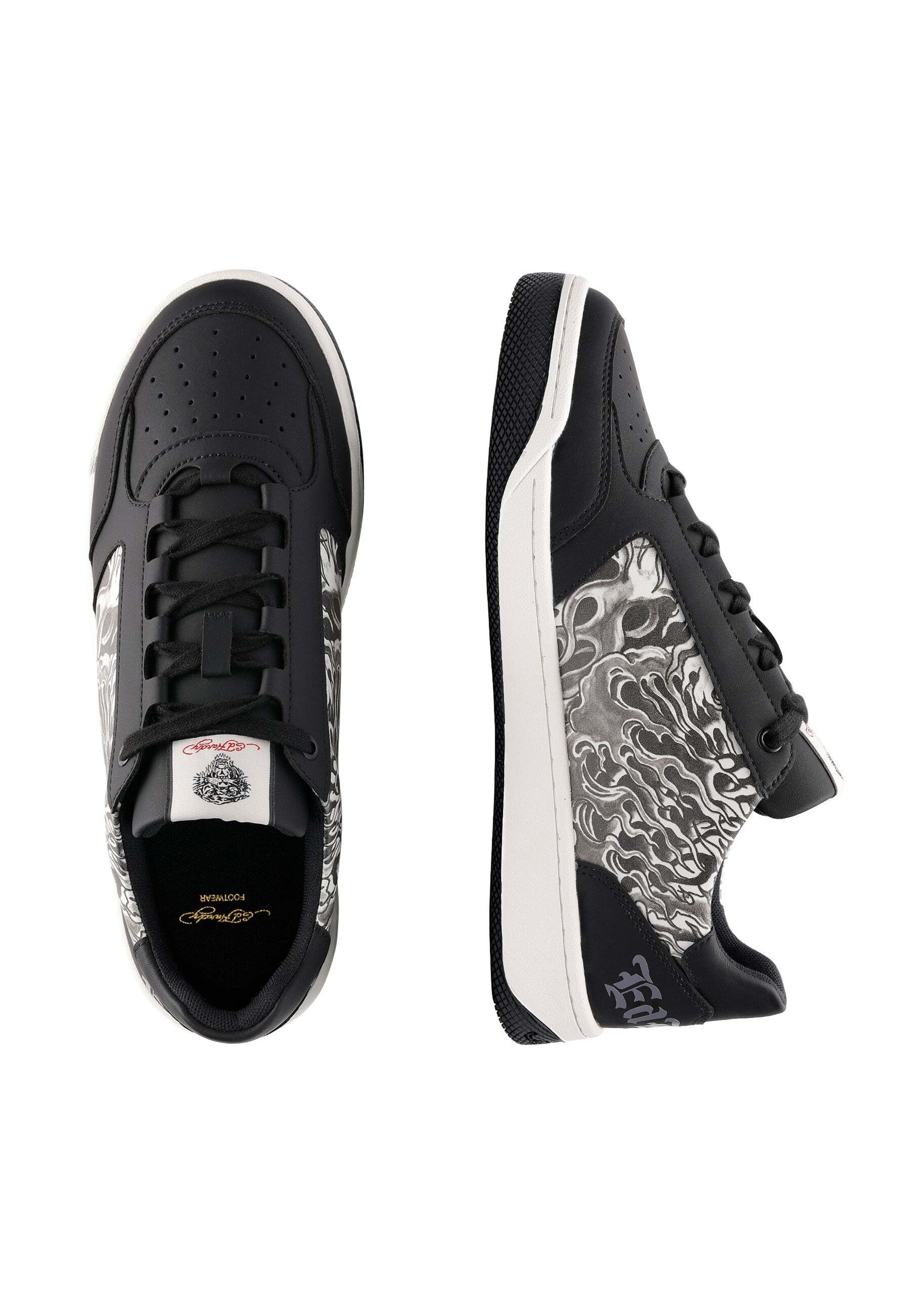 Ed Hardy Trampki niskie 'Flammen' w kolorze czarny