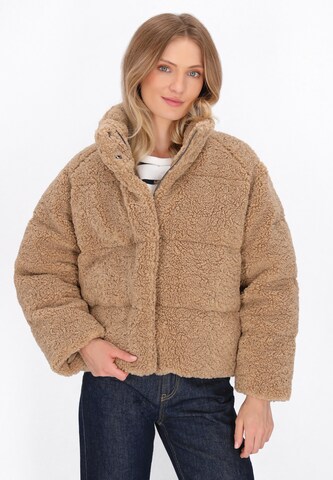 DreiMaster Maritim Winterjas in Beige: voorkant