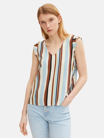 TOM TAILOR DENIM Bluse in Beige: Vorderseite