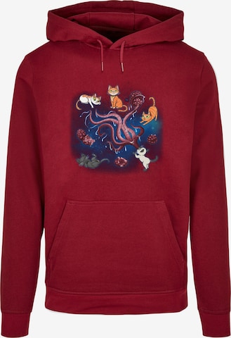 ABSOLUTE CULT Sweatshirt 'The Marvels - Flerkittens Space' in Rood: voorkant