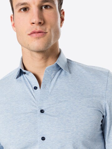 mėlyna OLYMP Priglundantis modelis Dalykinio stiliaus marškiniai