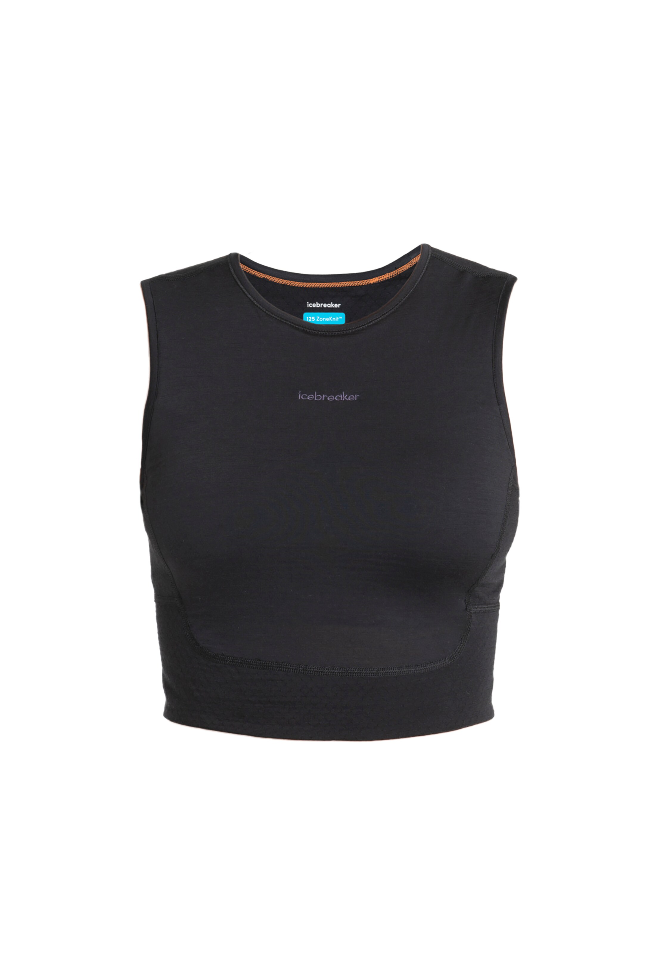 ICEBREAKERBustier Sportski grudnjak 'ZoneKnit Energy Wind' - crna boja: prednji dio