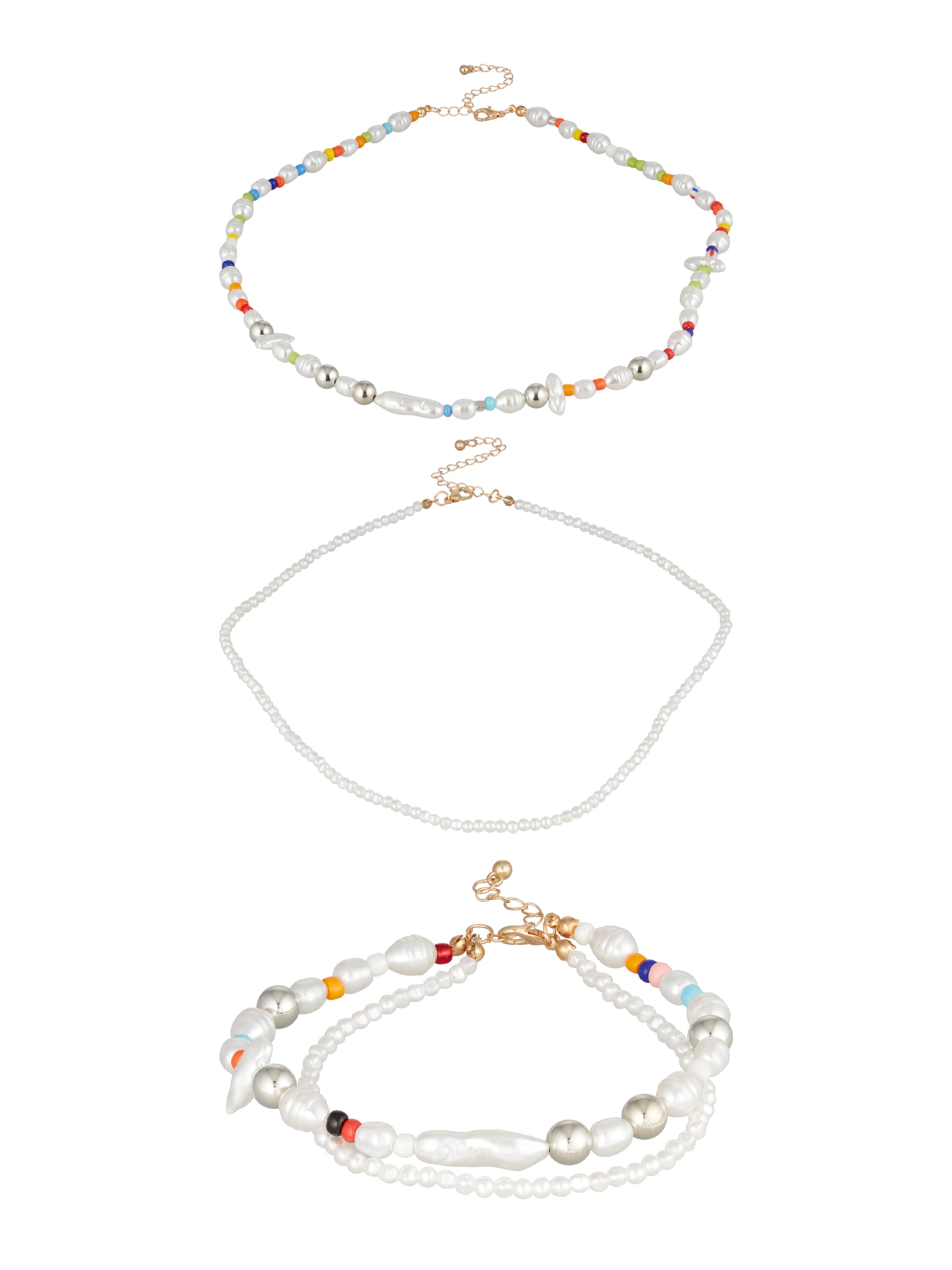 Urban Classics Sada šperků - modrá / žlutá / stříbrná / perlově bílá, Produkt