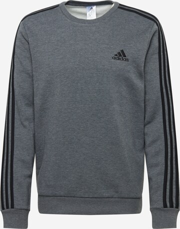 ADIDAS SPORTSWEAR Athletic Sweatshirt 'Essentials Fleece 3-Stripes' in Grey: front