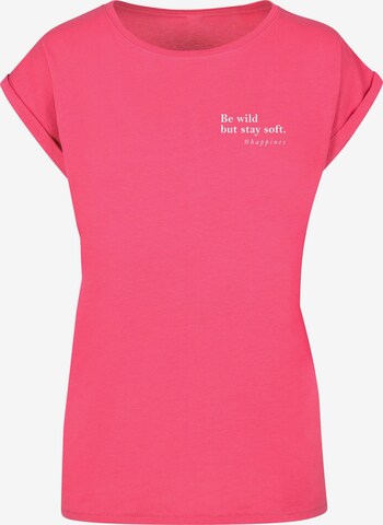 Maglietta 'Happines' di Merchcode in rosa: frontale