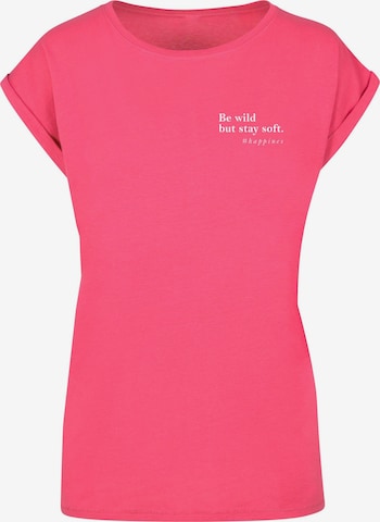 Merchcode T-Shirt 'Happines' in Pink: predná strana