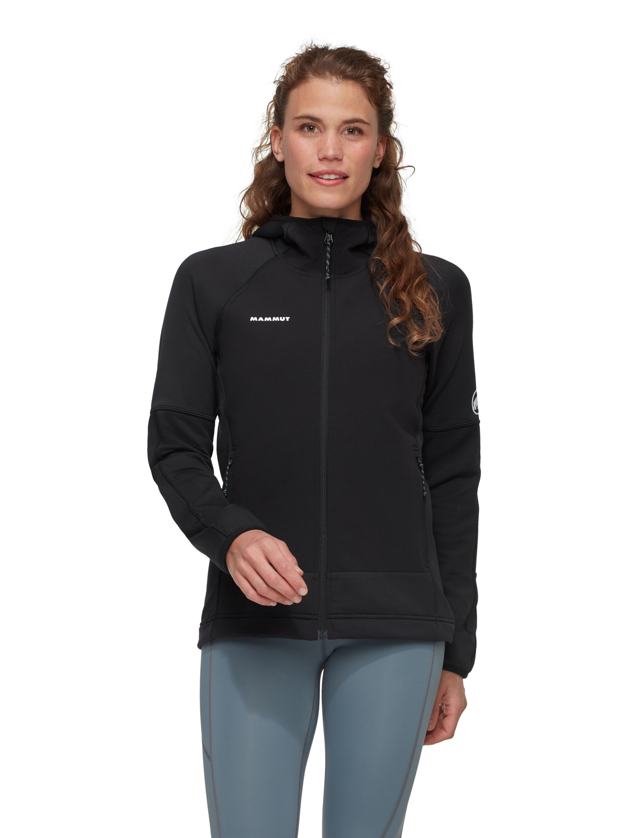 MAMMUT Funktionsfleecejacke 'Massone' in Schwarz: Vorderseite